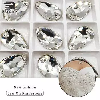 Капля стеклянные кристаллы швейные камни плоские пришивные стразы для одежды сумки L