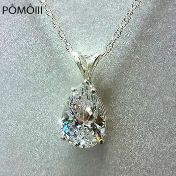 Капля воды 3Ct Lab Diamond Подвеска Стерлингового Серебра 925 пробы Свадебные подвески Цепочки и ожерелья для женщин Очаровательное колье для вечеринки Ювелирные изделия Подарок