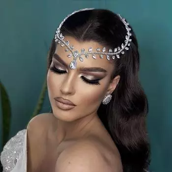 Капля воды лоб ободок с гребнями кристалл свадебное украшение для волос танцевальная вечеринка Style B Gold