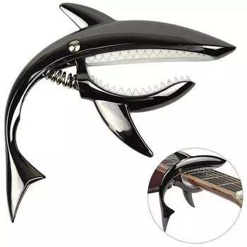 Каподастр для электрогитары One Touch Shark Shape, каподастр для укулеле, каподастр для гитары, высококачественный цинковый сплав, прочный, набор из 1 струны