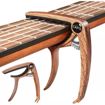 Каподастр для гитары Капо из цинкового сплава 1 шт. Каподастр для гитары Клип для коррекции тона Легкий Прочный Доступны разные цвета (Темное дерево)