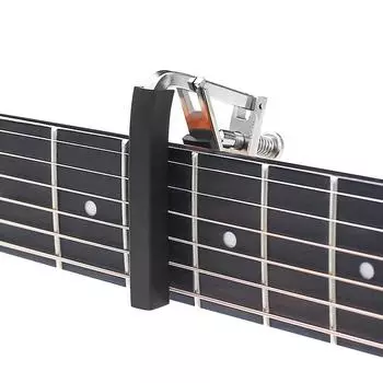 Каподастр для гитары Профессиональный каподастр для акустической гитары Тип нижней опоры Встроенная резиновая прокладка Металлический каподастр для гитары Аксессуары для струнных инструментов чёрный