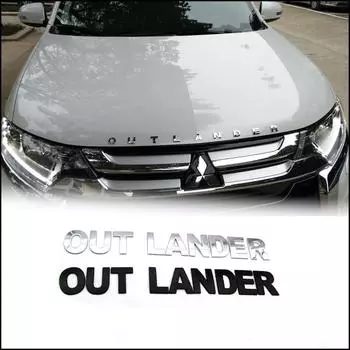 Капот автомобиля, багажник, металлические буквы, значок, эмблема алфавита, наклейка с логотипом для Outlander, аксессуары для авто стайлинга чёрный