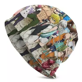 Капот «Семь смертных грехов» Meliodas, фэнтези, приключенческие комиксы, вязаная шапка и угловой демон, зимняя теплая шапка, дизайн Skullies One Size