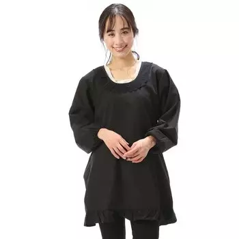 Kappogi Formal Black Water Repellent Finished for Ceremonial Occasions Pocket Apron with Sleeves Apron [Nishiki] (Choose Japanese/Western Clothes)