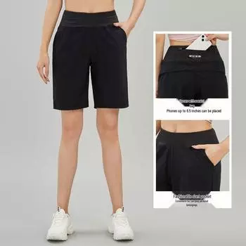 Капри для йоги с высокой талией, быстросохнущие, с несколькими карманами, для бега и фитнеса 3XL Recommended 145-160 Jin