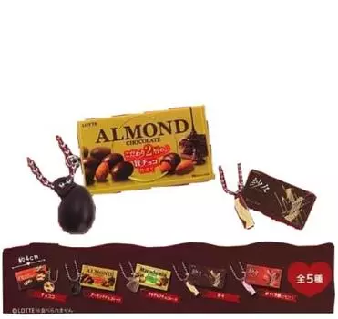 Капсульная игрушка Lotte Шоколадный миниатюрный талисман, набор всех 5 типов Gacha Gacha