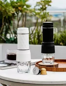 Капсульная кофемашина, портативная эспрессо-экстрактор, три в одной ручной кофемашине, портативная машина для приготовления свежемолотого кофе чёрный