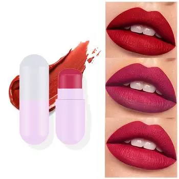 Капсула, маленькая губная помада, увлажняющая и увлажняющая, натуральная, нелегко обесцвечивать, нелегко размазывать, маленькая и портативная мини-губная помада #4