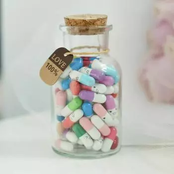 Капсулы Бутылка с буквами и 100 капсулами DIY Письмо-сообщение Капсулы с любовным письмом Бутылка для заметок Пары Подарок на годовщину дня рождения A