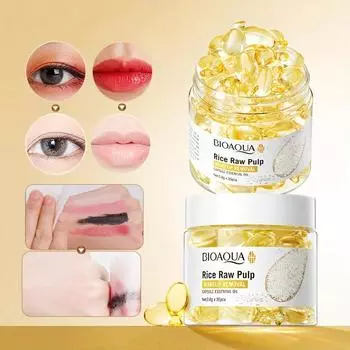 Капсулы для снятия макияжа. Рисовая сырая мякоть. Капсулы для снятия макияжа. Эфирное масло. Быстрое удаление стойкого макияжа. 35pcs