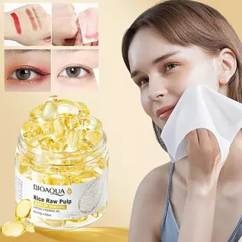 Капсулы для снятия макияжа с рисовым пюре Эфирное масло растворяет масло для снятия макияжа 0.8g35pcs