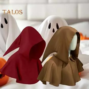 Капюшон для Хэллоуина, средневековая шляпа смерти, однотонный ретро-костюм в темном стиле для косплея, сценическое шоу, шаль, шапка чёрный