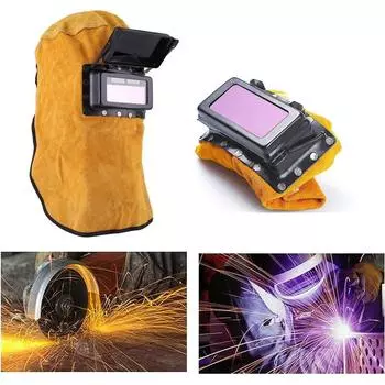 Капюшон сварщика из коровьей кожи, сварочный шлем, защитная маска, рабочая шапочка