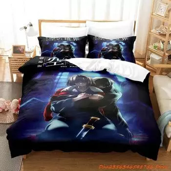 Kara No Kyoukai Bedding Set Cartoon Anime Three-piece Set Adult Kid Bedroom Duvetcover Sets 3D Kawaii Letto Matrimoniale 70x133cm 2pcs