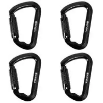 Карабин 30 кН для скалолазания, кемпинга, спасения в тренажерном зале (Черный Автоматический)