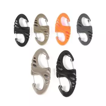 Карабин 8 S-образных застежек, застежка-молния, пряжки для рюкзака для кемпинга на открытом воздухе * E чёрный