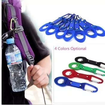 Карабин, держатель для бутылки с водой, кемпинг, туризм, алюминиевая резиновая пряжка, крючок, пряжка для рюкзака зелёный
