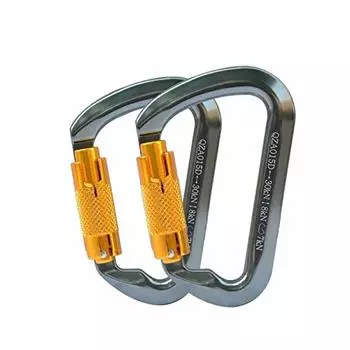 Карабин для горного автоматического замка с предохранительным карабином 30KN D CE, легко изготавливается из алюминия, ультра-уличный набор из 2 предметов для скалолазания, (автоматическая) Кольцо, кольцо,