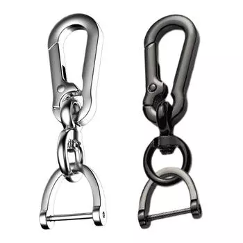 Карабин для ключей от машины, металлический автомобильный брелок для ключей, мужской брелок-держатель, креативная пряжка в форме подковы, подвесные брелоки, аксессуары чёрный