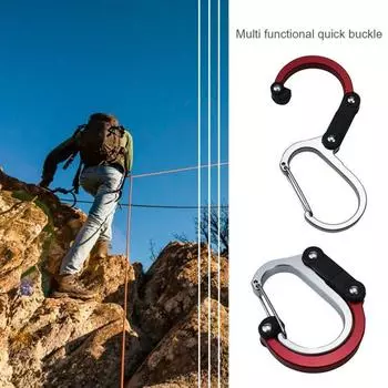 Карабин для скалолазания, прочная несущая пряжка D-образной формы, снаряжение для кемпинга на открытом воздухе для альпинизма S чёрный