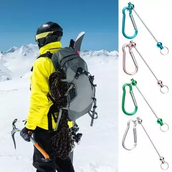 Карабин для скалолазания своими руками, прочный металлический, легкий, портативный, для походов, кемпинга, походов, D-образная пряжка с кольцом и защелкой золотистый