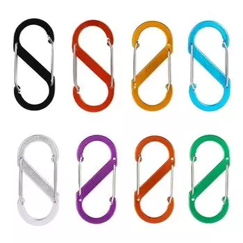 Карабин S-типа из алюминиевого сплава с замком, большой размер, крючок для брелока, противоугонный, пряжка для кемпинга, инструмент с замком. 5pcs красный