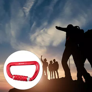 Карабин с замком 30KN 7075 Алюминиевый зажим для скалолазания красный