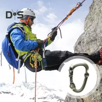 Карабин в форме черепа с шарнирной застежкой для шейного отдела позвоночника, прочная нержавеющая сталь, для скалолазания на открытом воздухе, пешего туризма, альпинизма, походов, карабин с пряжкой L