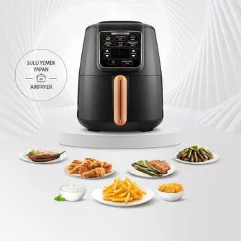Karaca Air Pro Cook XL 2 в 1 Говорящая аэрофритюрница, цвет Черно-медный