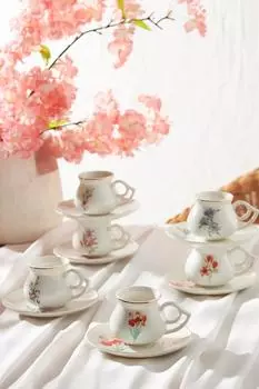 Karaca Botanik 6 Person Coffee Cup Set 80 ml
