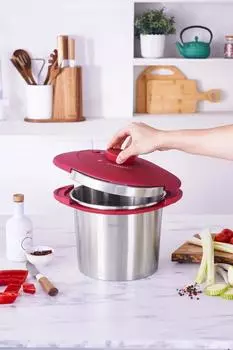 Karaca Circle ndksiyon Tabanl 6 lt Ddkl Tencere Red