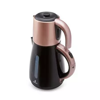 Karaca Daystar Stainless Steel Teapot 2 in 1 Tea Maker Rosegold