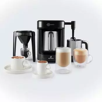 Karaca Hatr Barista Steel Капучино и турецкая кофемашина Galaxy Grey