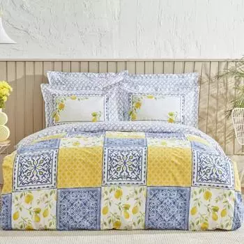 Karaca Home Addie Хлопковый комплект двойного пододеяльника, желтый (пп)
