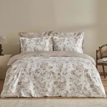 Karaca Home Cara Хлопковый атласный двойной пододеяльник бежевого цвета с ароматом в подарок