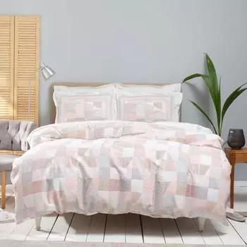 Karaca Home Clara Salmon Двойной комплект пододеяльников из 100% хлопка и атласа