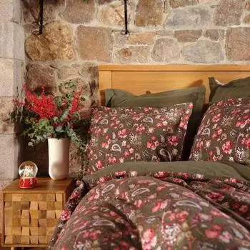 Karaca Home Despina Green 100% хлопок фланелевый двойной пододеяльник набор