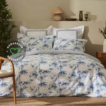 Karaca Home Grove Bamboo Double Duvet Cover Set Indigo