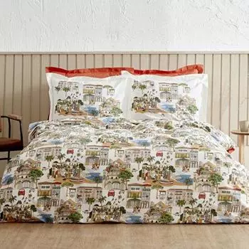 Karaca Home Gwen Терракотовый хлопок Двойной пододеяльник Pp