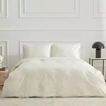 Karaca Home Josef Ecru Комплект атласных пододеяльников в полоску