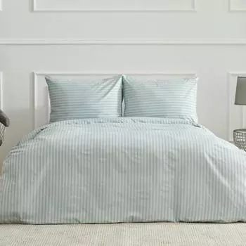 Karaca Home Josef Хаки Полосатый атласный комплект двойного пододеяльника