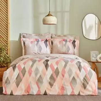 Karaca Home Lauro Двойной комплект пододеяльников из 100% хлопка и атласа, пудра