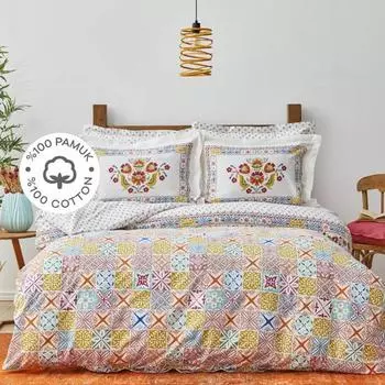 Karaca Home Lumina Yellow Комплект двойных пододеяльников из 100% хлопка