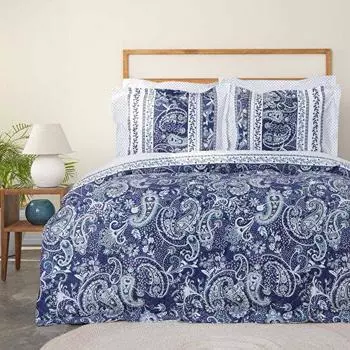 Karaca Home Serena Синий Хлопковый Полный комплект для двоих