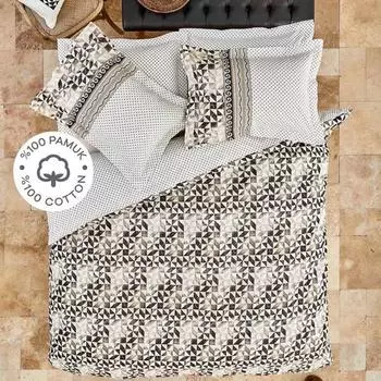 Karaca Home Talos Черный комплект двойных пододеяльников из 100% хлопка