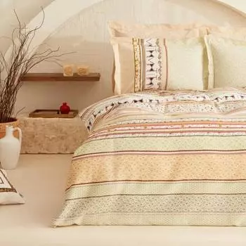 Karaca Home x Arslantepe Горчичный комплект двойного пододеяльника из 100% хлопка