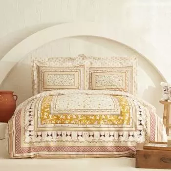 Karaca Home x Arslantepe Горчичный комплект двойного пододеяльника