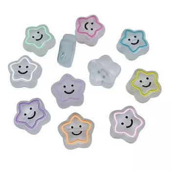 Карамельный цвет глазурь DIY ожерелье браслет для изготовления ювелирных изделий 5 шт акриловые бусины аксессуары ручной работы свободные разделительные бусины улыбающиеся звездные бусины жёлтый