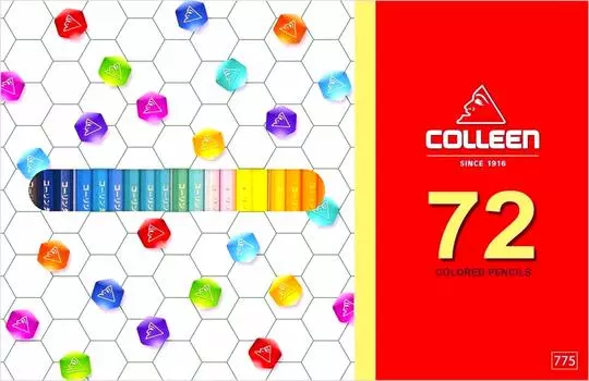 Карандаш Colleen 775 шестиугольный 72 цвета в бумажной коробке цветной карандаш [Colleen] 775-72 [Товар]